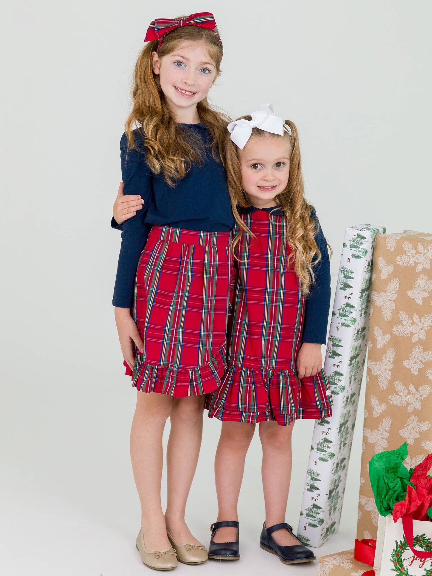 RuffleButts + RuggedButts - Girls Tis The Season Plaid Ruffle Wrap Skirt