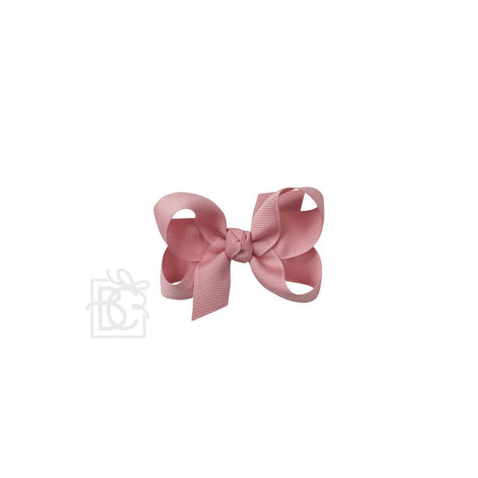 Beyond Creations, LLC - SIGNATURE GROSGRAIN BOW ON CLIP: 3.5" Medium - 7/8" Ribbon on Alligator Clip / MAUVE