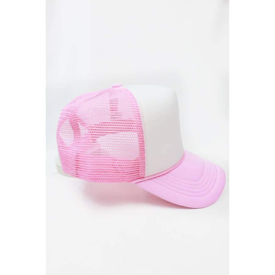 Love and Repeat - Classic Foam Solid Two Tone Trucker Hat- Light Pink