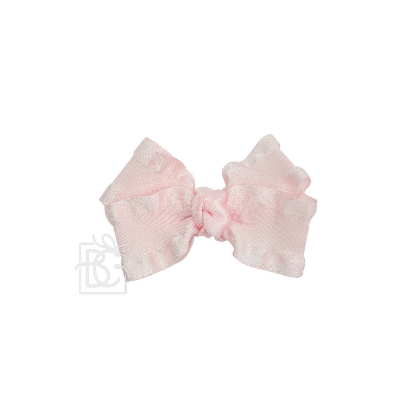 Beyond Creations, LLC - DOUBLE RUFFLE BOW ON CLIP: 5.5" Large - 1.5" Ribbon on Alligator Clip / FOREST GREEN