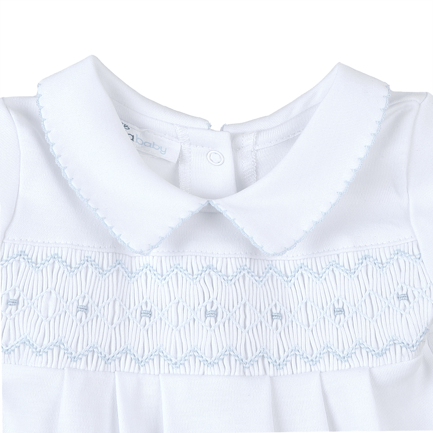 Magnolia Baby - Landon's Classics Smocked Footie - Light Blue