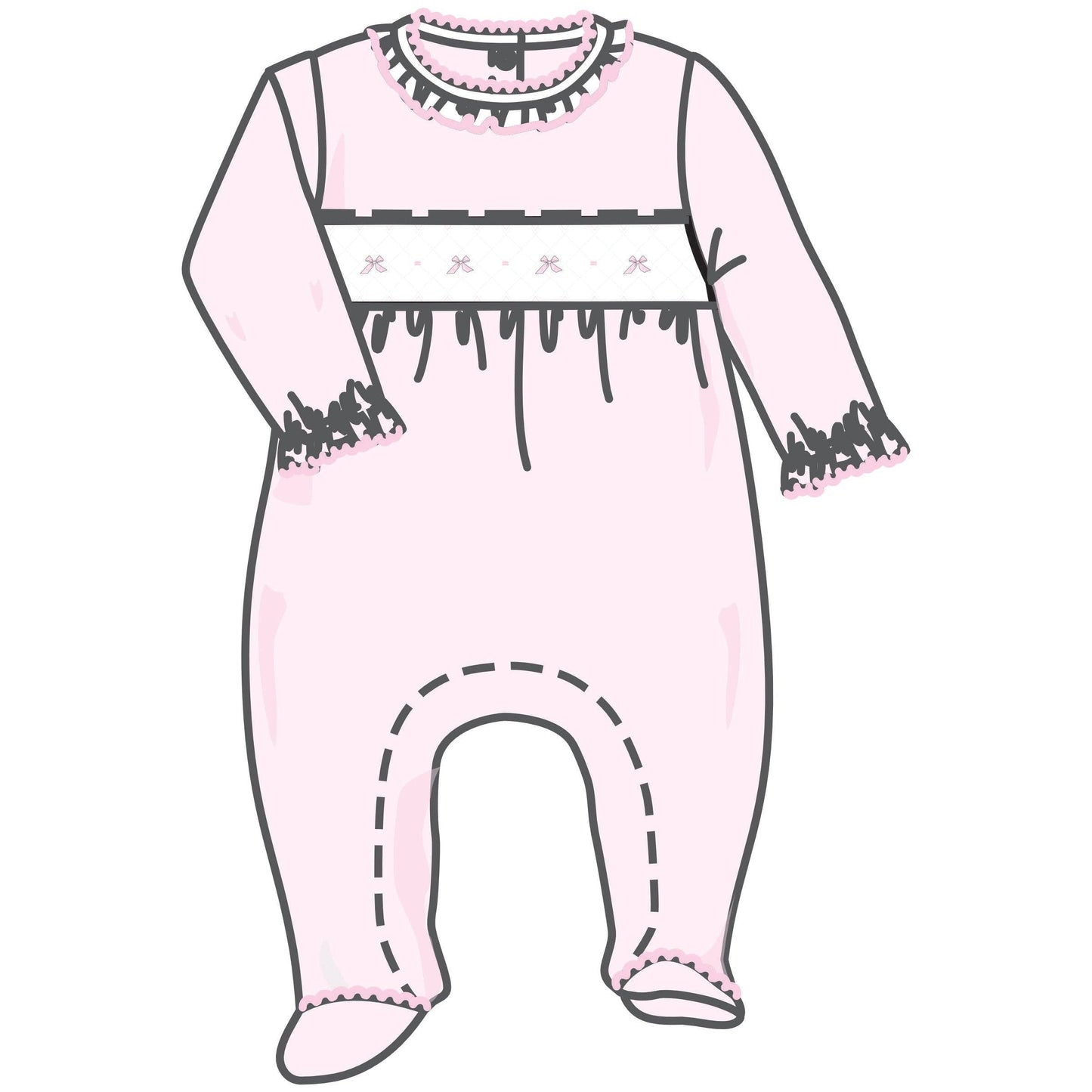 Magnolia Baby - Amelia's Classics Solid Smocked Footie: Newborn