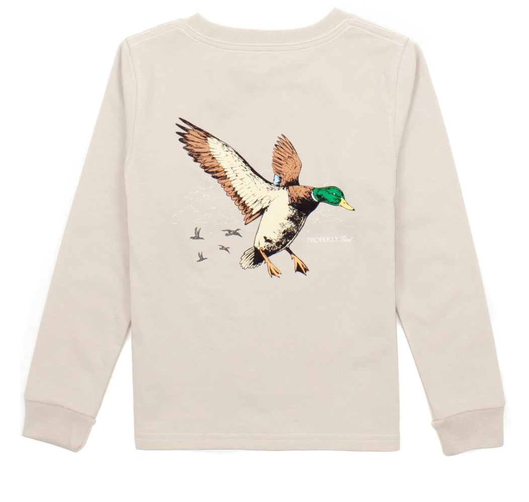 Properly Tied-Youth LS- Mallard Flight-Linen