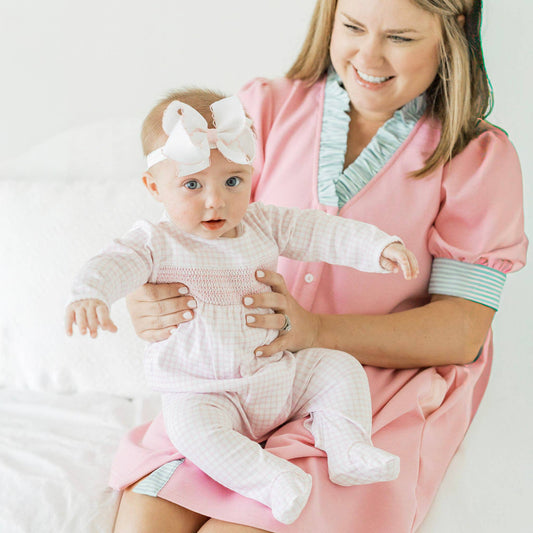 Magnolia Baby - Peek-A-Boo Wishes Smocked Footie - Pink