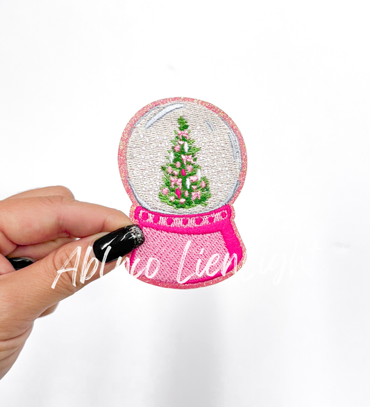 ABLN Boutique - Small Snow Globe Christmas Glitter Embroidery Patch