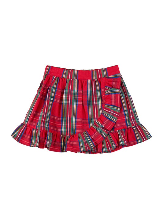 RuffleButts + RuggedButts - Girls Tis The Season Plaid Ruffle Wrap Skirt