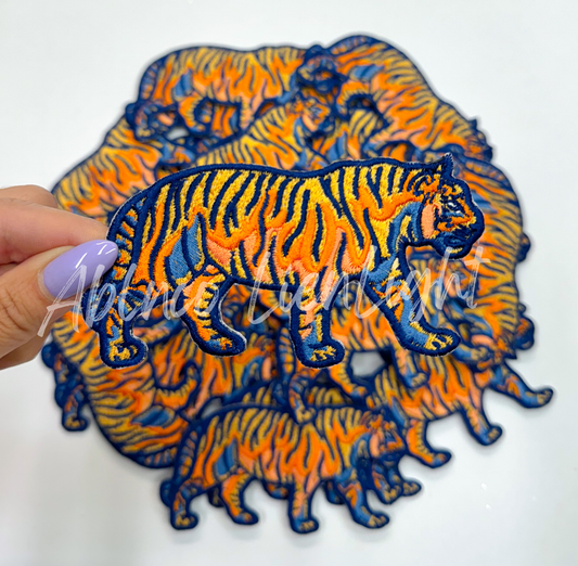 ABLN Boutique - Royal Blue + Orange Tiger- Iron on Patch