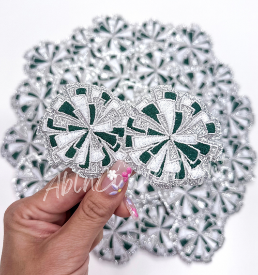 ABLN Boutique - Glitter Green Cheer Pom-Poms- Iron on Patch