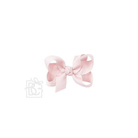 Beyond Creations, LLC - SIGNATURE GROSGRAIN BOW ON CLIP: 3.5" Medium - 7/8" Ribbon on Alligator Clip / POWDER PINK