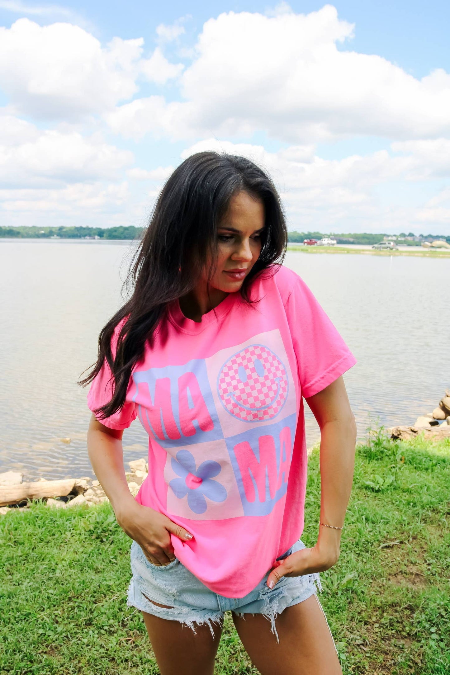 Small Town Society Apparel Co. - Mama | Summer | Neon Pink | Short Sleeve