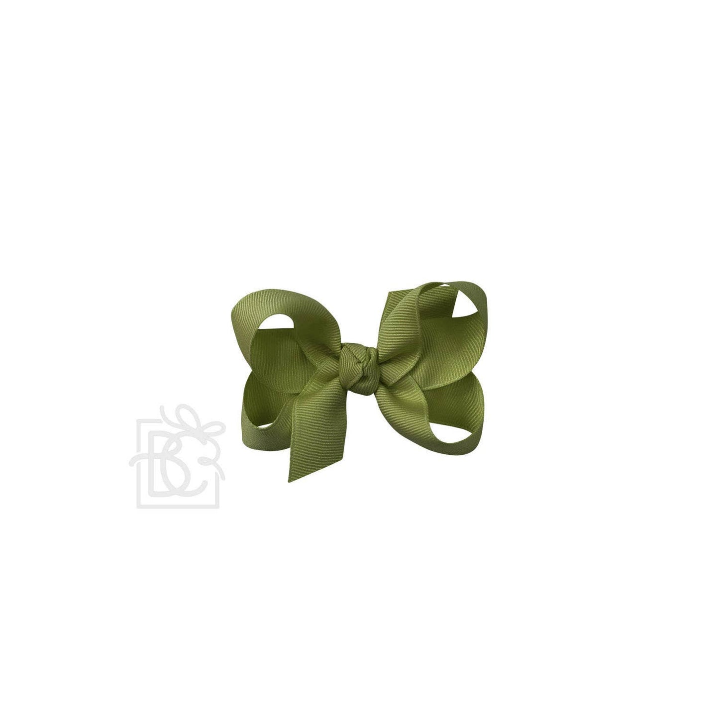 Beyond Creations, LLC - SIGNATURE GROSGRAIN BOW ON CLIP: 3.5" Medium - 7/8" Ribbon on Alligator Clip / MOSS