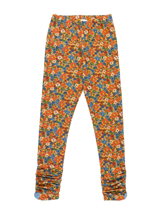 RuffleButts + RuggedButts - Girls Golden Harvest Ruched Bow Leggings