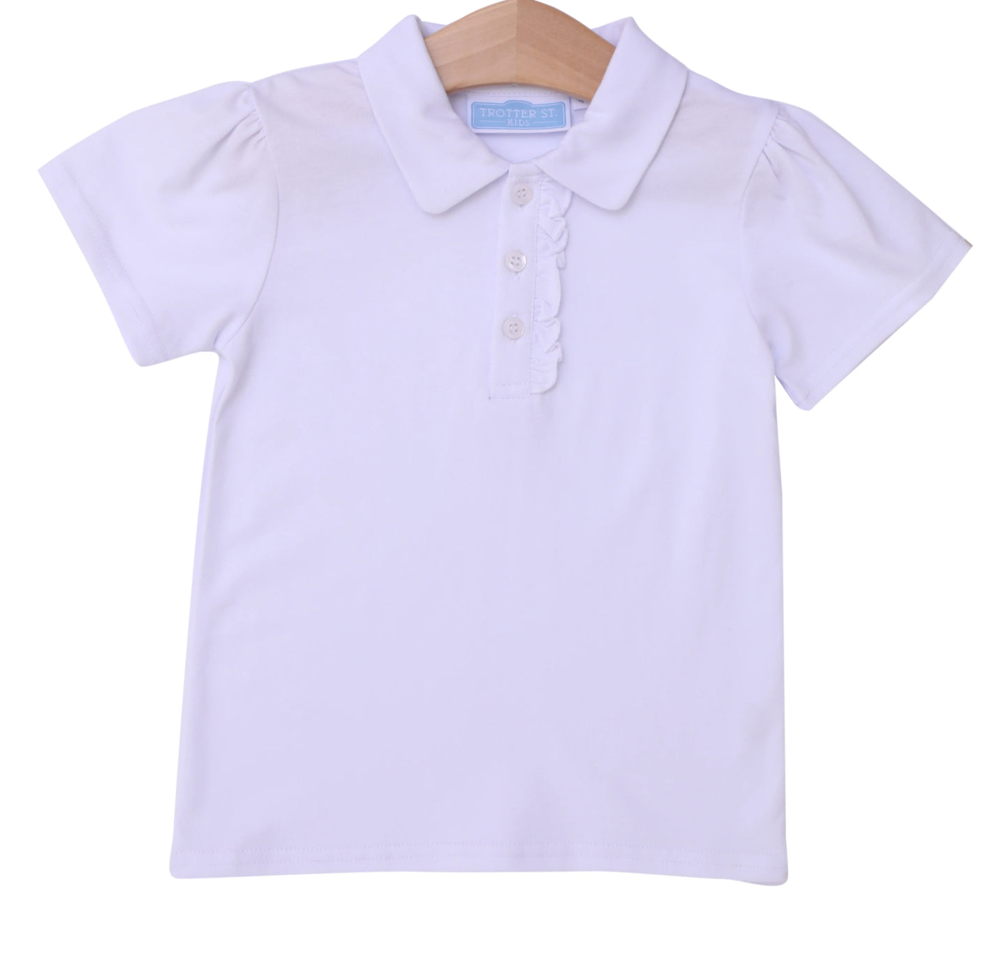 Trotter Street Kids-Ruffle Polo/White