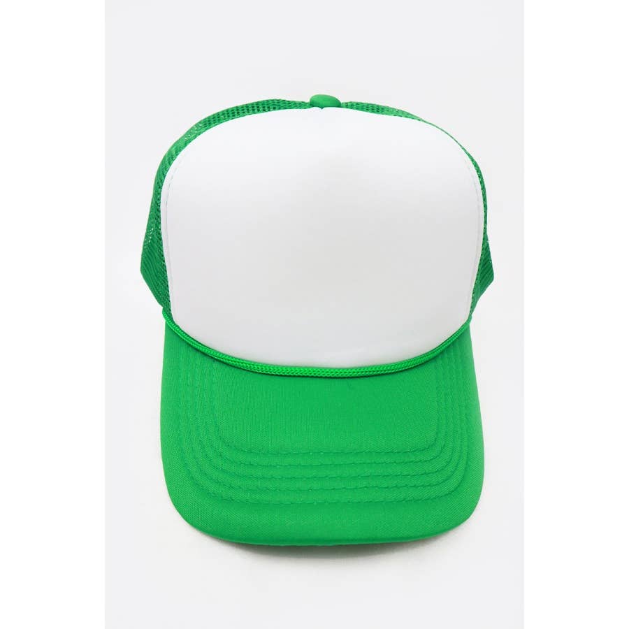 Love and Repeat - Classic Foam Solid Two Tone Trucker Hat: GREEN / ONE