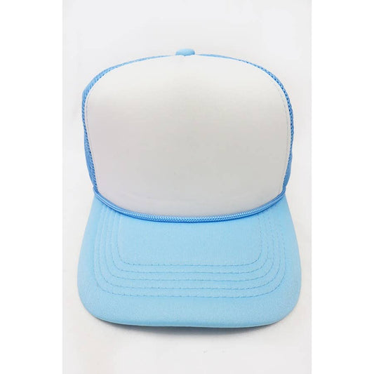 Love and Repeat - Classic Foam Solid Two Tone Trucker Hat- Light Blue