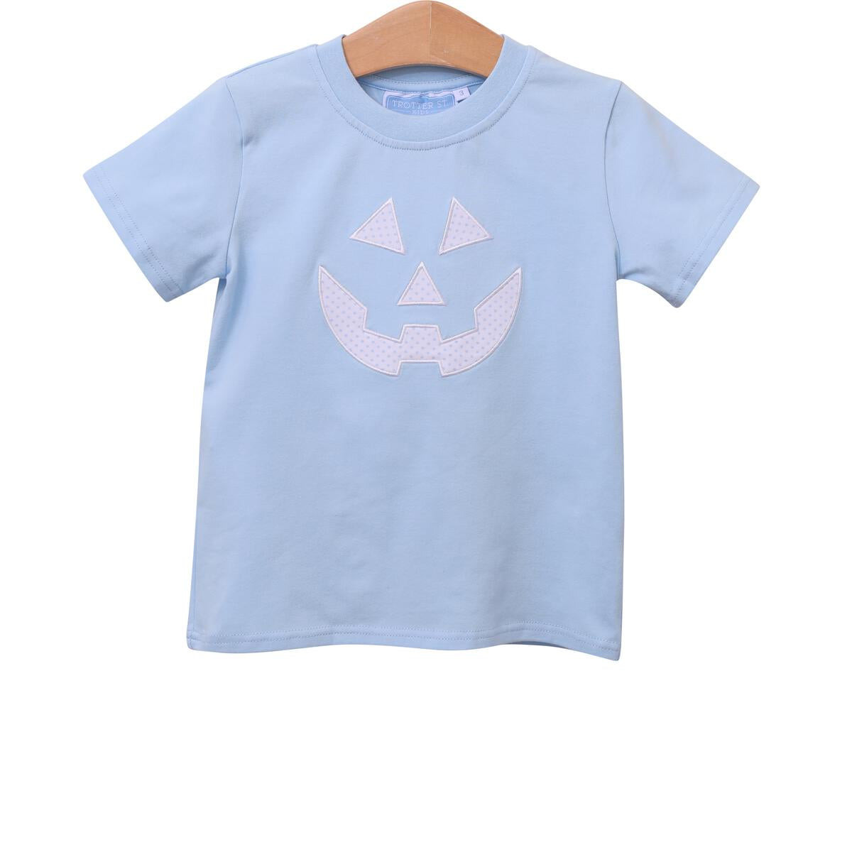 Trotter Street Kids- Jack O’ Lantern Pumpkin Shirt- Blue