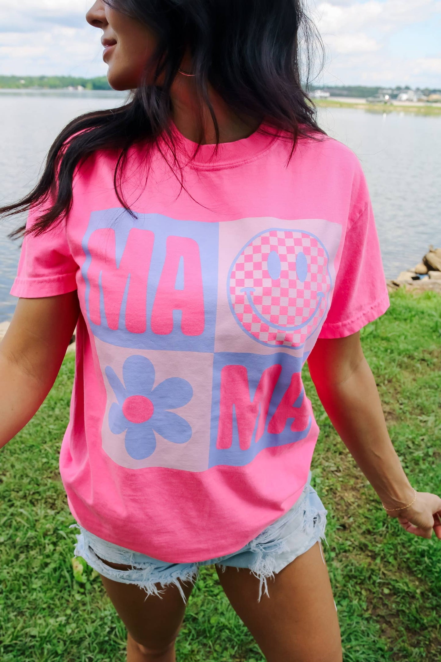 Small Town Society Apparel Co. - Mama | Summer | Neon Pink | Short Sleeve