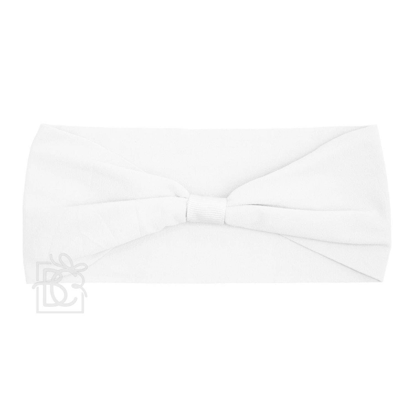 Beyond Creations, LLC - WIDE PANTYHOSE ADD-A-BOW HEADBAND: WHITE / 0-3 Months