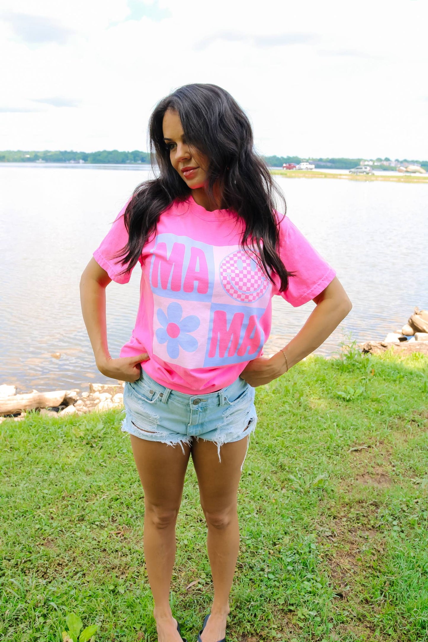 Small Town Society Apparel Co. - Mama | Summer | Neon Pink | Short Sleeve