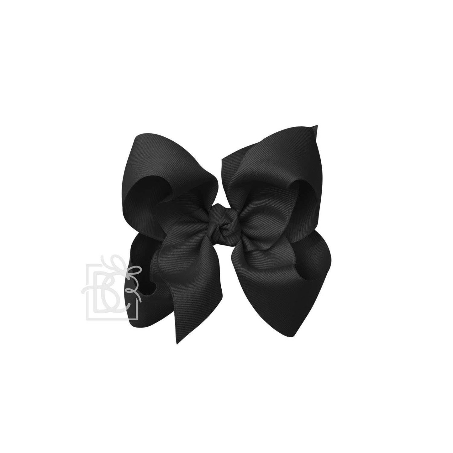 Beyond Creations, LLC - SIGNATURE GROSGRAIN BOW ON CLIP: 5.5" Huge - 2.25" Ribbon on Alligator Clip / BLACK