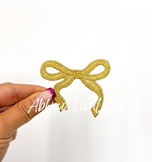 ABLN Boutique - Gold Dainty Bow- Iron on Patch