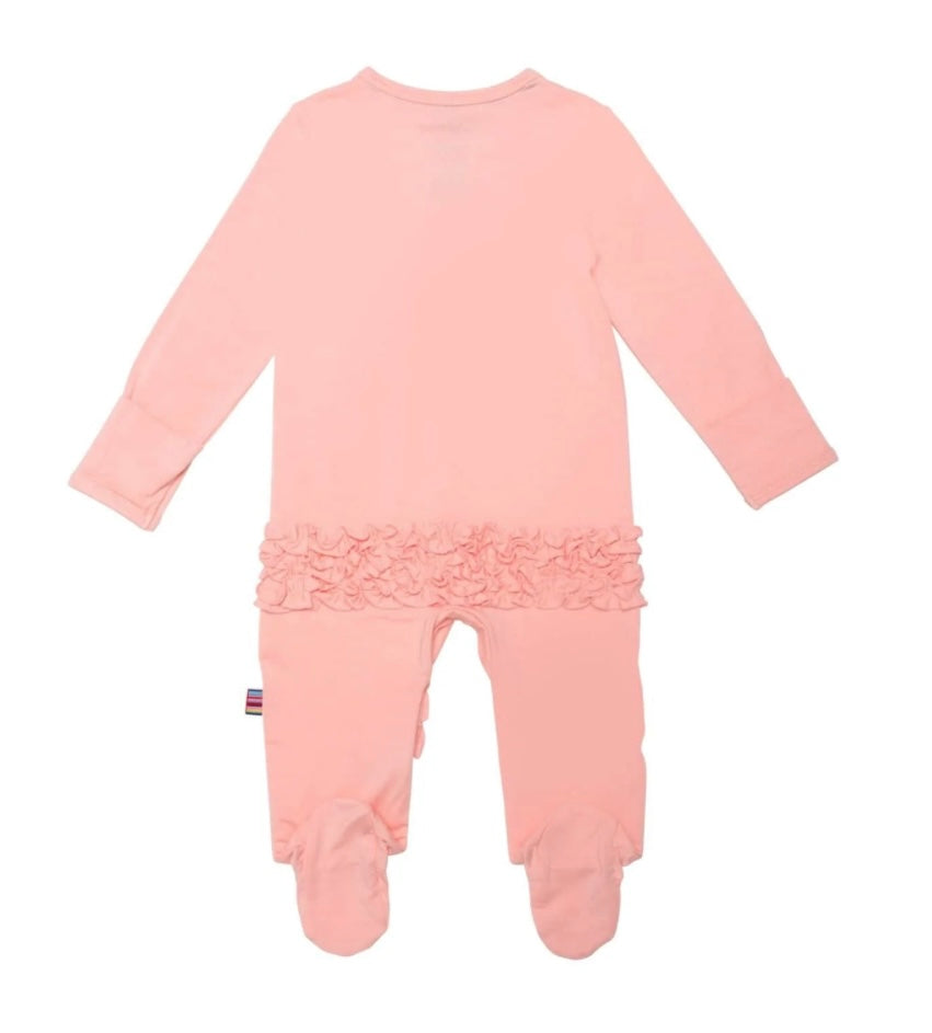 Magnetic Me- Footie- Peach Pop with Ruffles