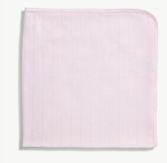 Magnetic Me- Pointelle Baby Blanket- Pink Love Lines