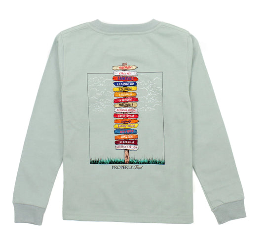 Properly Tied- Boys Southeastern Showdown LS- Chrome Grey