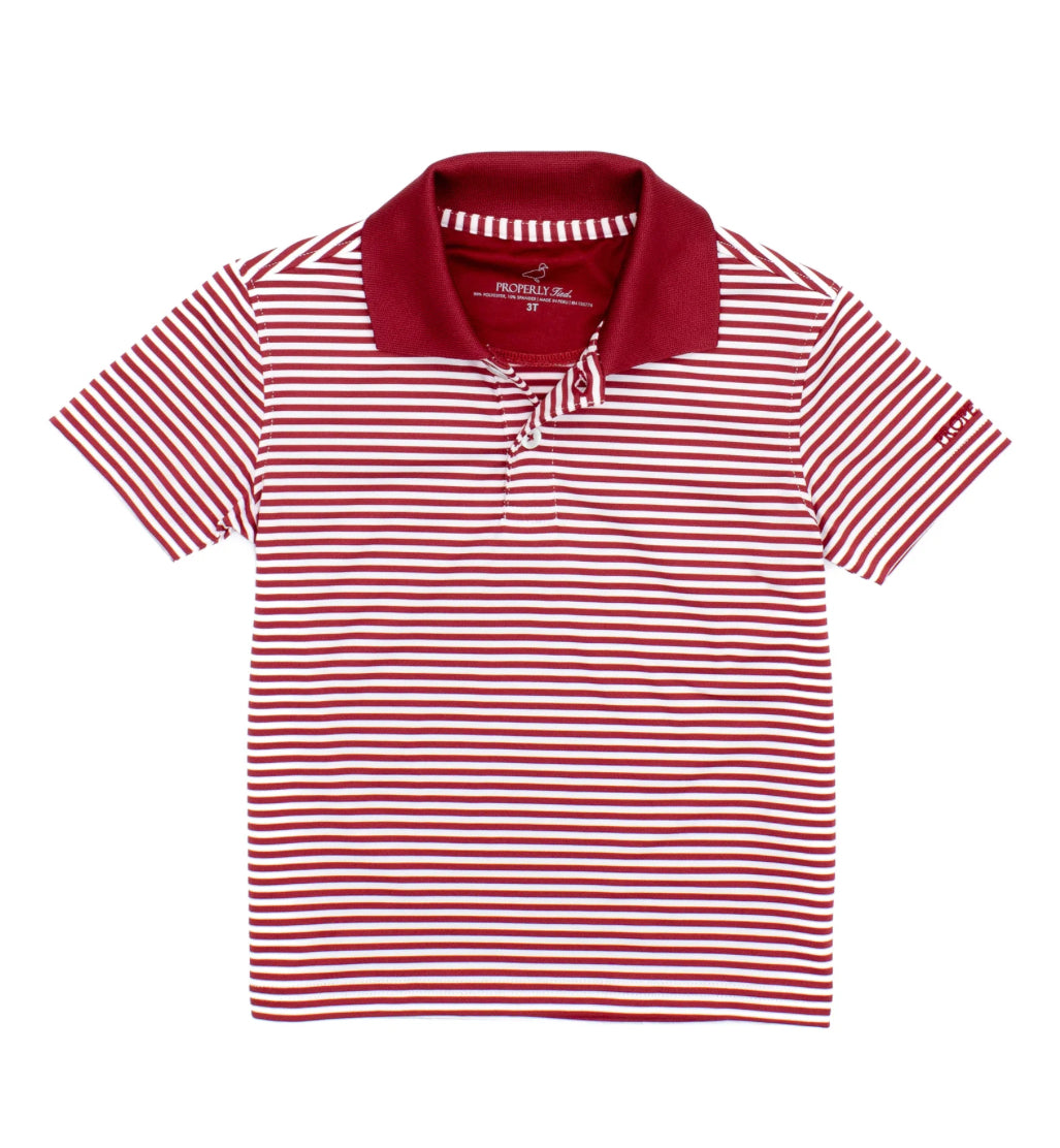 Properly Tied- Boys Dallas Polo- Crimson