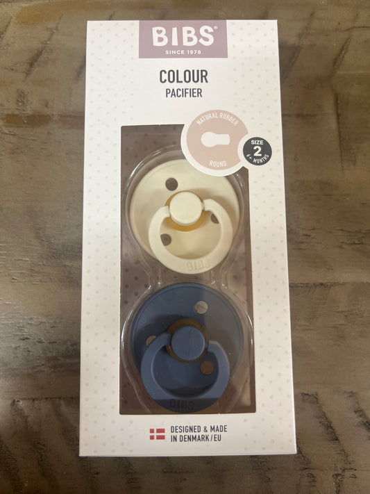 BIBS- 2 Pack, Ivory/Petrol Pacis: Size 2