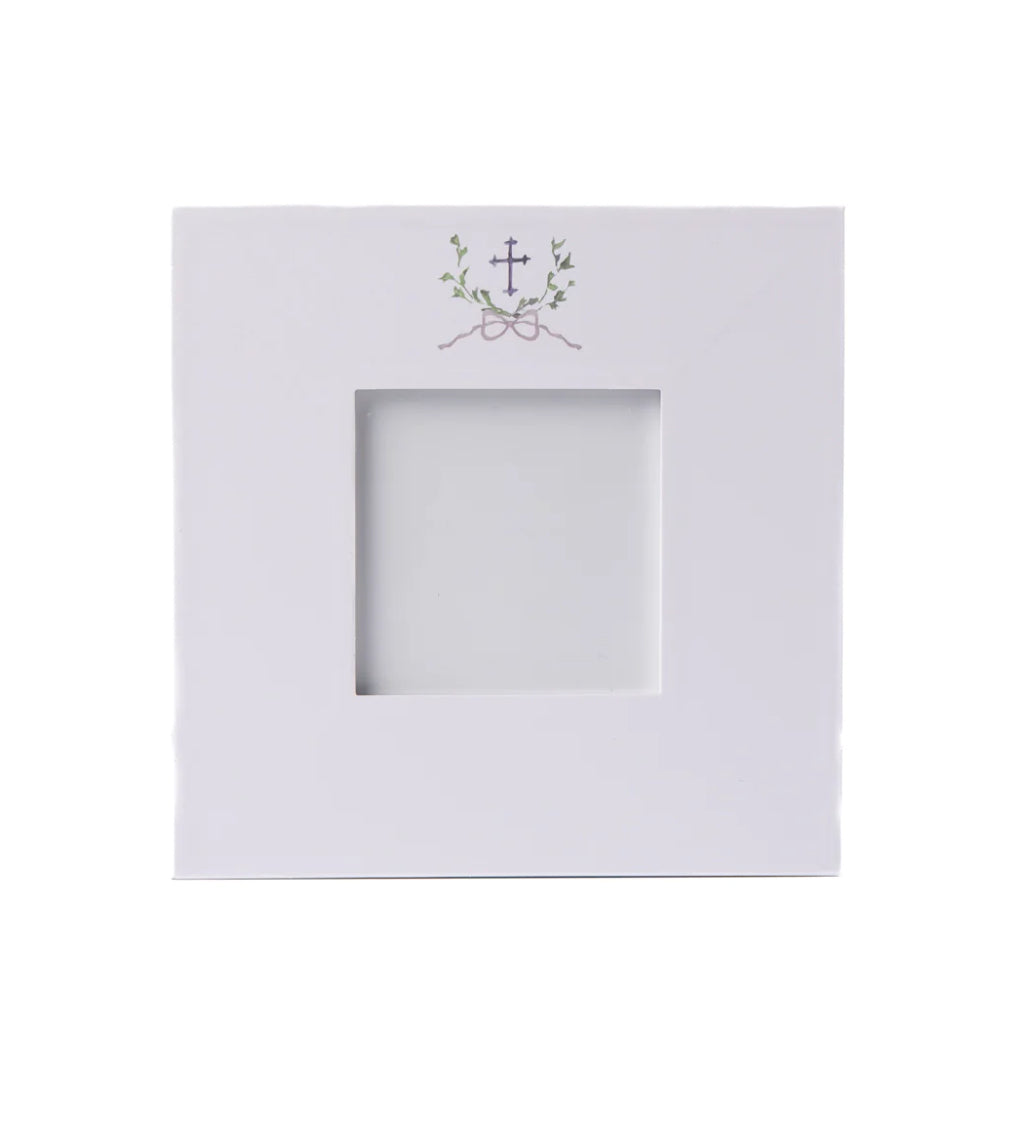 Over The Moon- 8”x8” Frame with Printed Cross