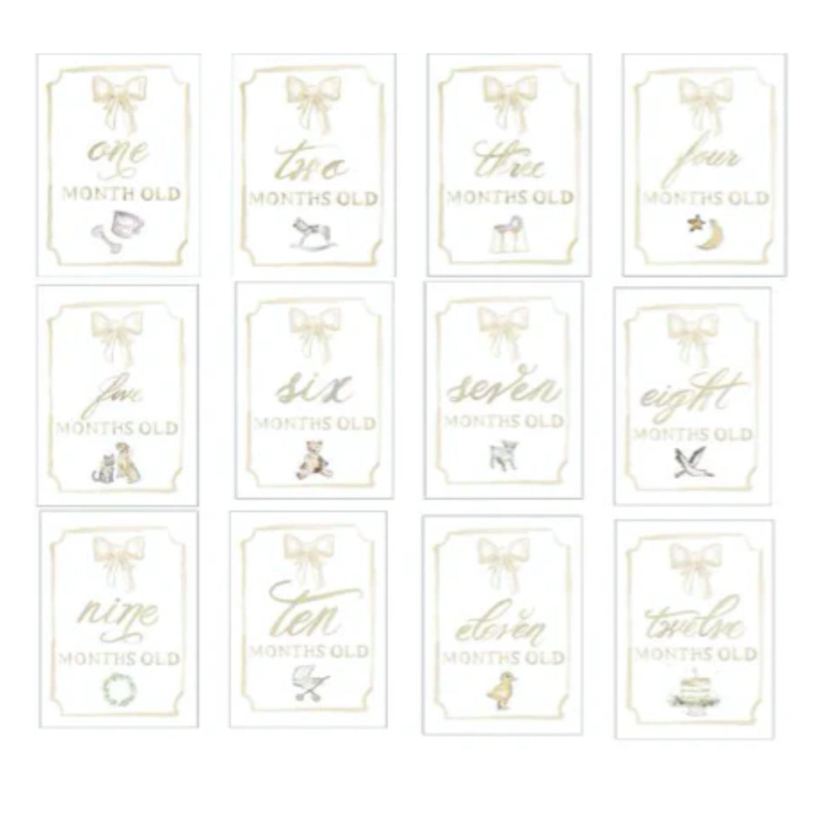 Over The Moon- Platinum Month by Month Baby Cards