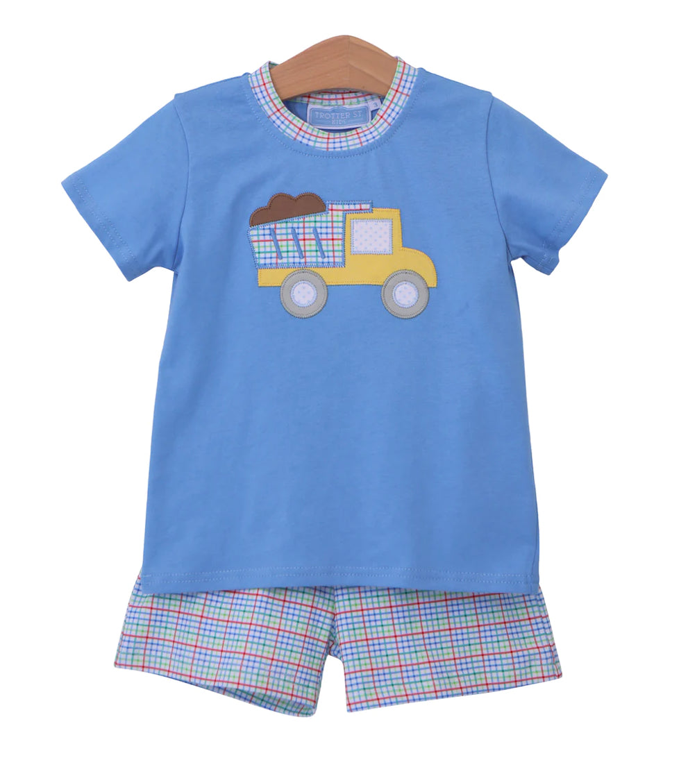 Trotter Street Kids- Dump Truck Short Set