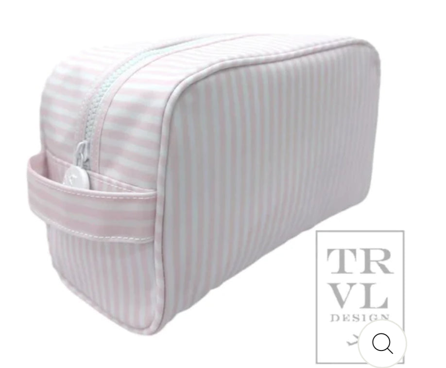 TRVL Stowaway- Toiletry Bag Pimlico Striped Pink