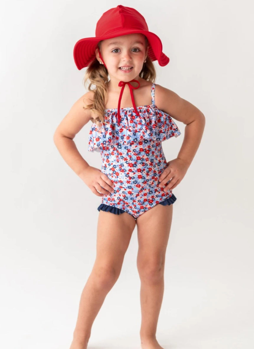 Ruffle Butts- Swim Hat- Red