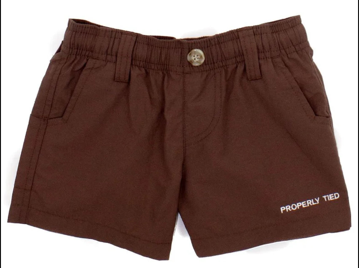 Properly Tied- Youth Mallard Shorts-Bark