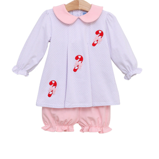 Trotter Street Kids- Candy Cane Bloomer Set