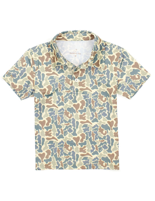 Properly Tied- Boys Inlet Polo- Field Camo