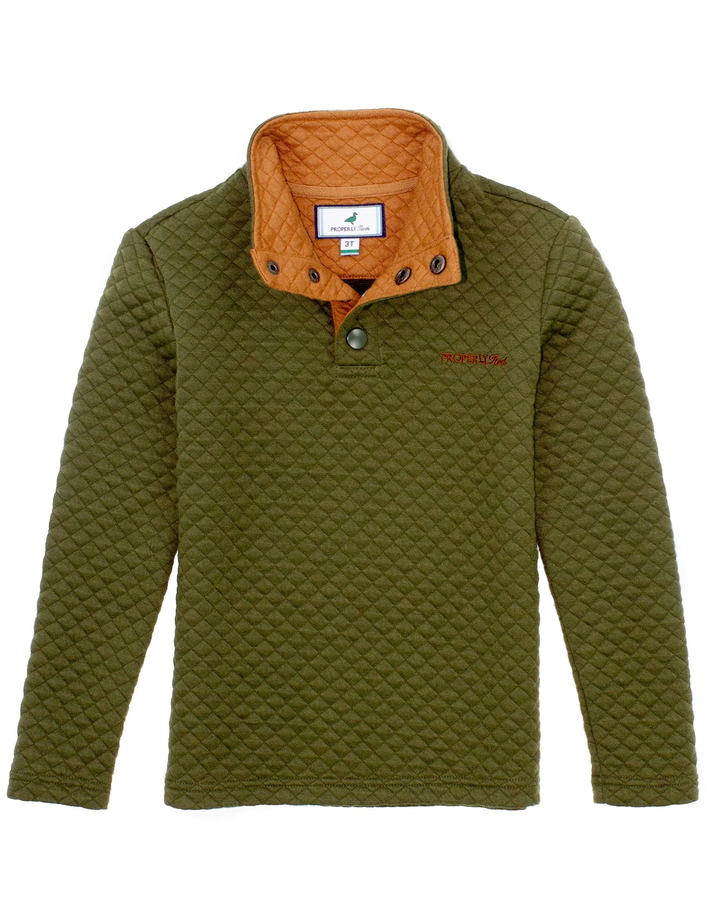 Properly Tied- Boys Club Pullover- Olive