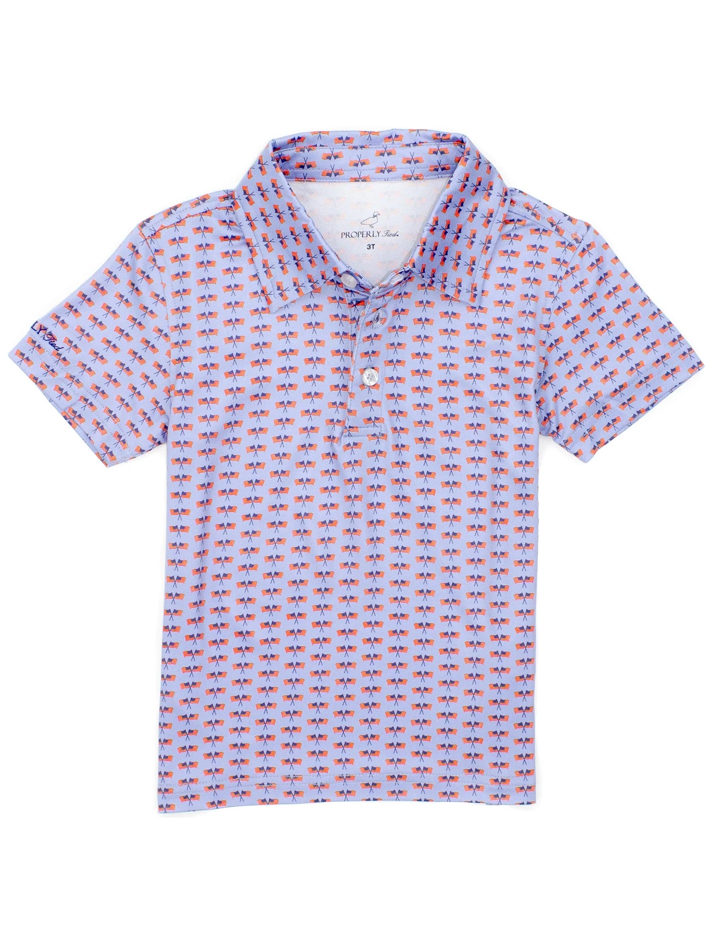 Properly Tied- Boys Inlet Polo- Freedom Flag