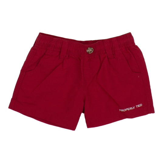 Properly Tied- Boys Mallard Short- Crimson