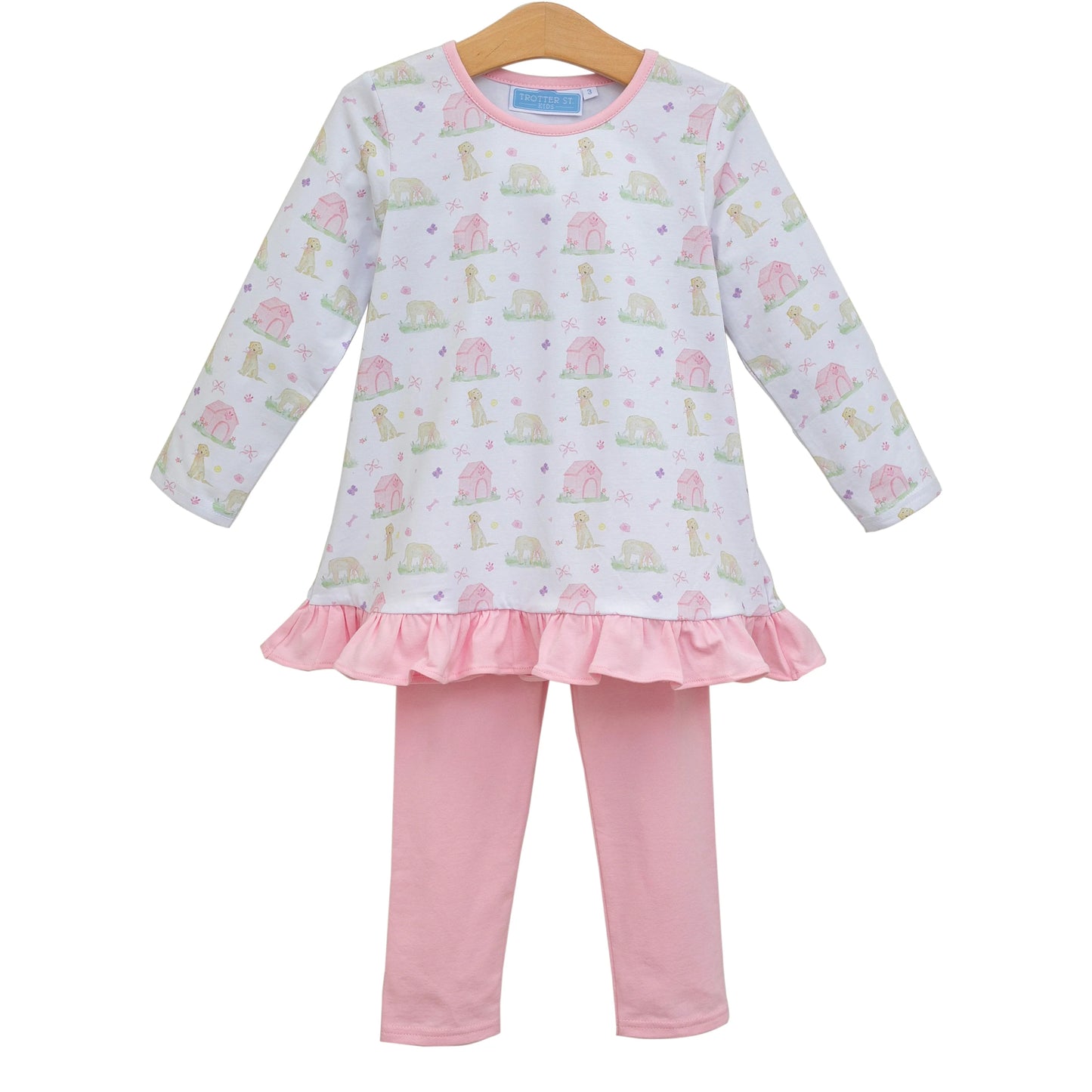 Trotter Street- Ruffle Pants Set- Puppy Pals
