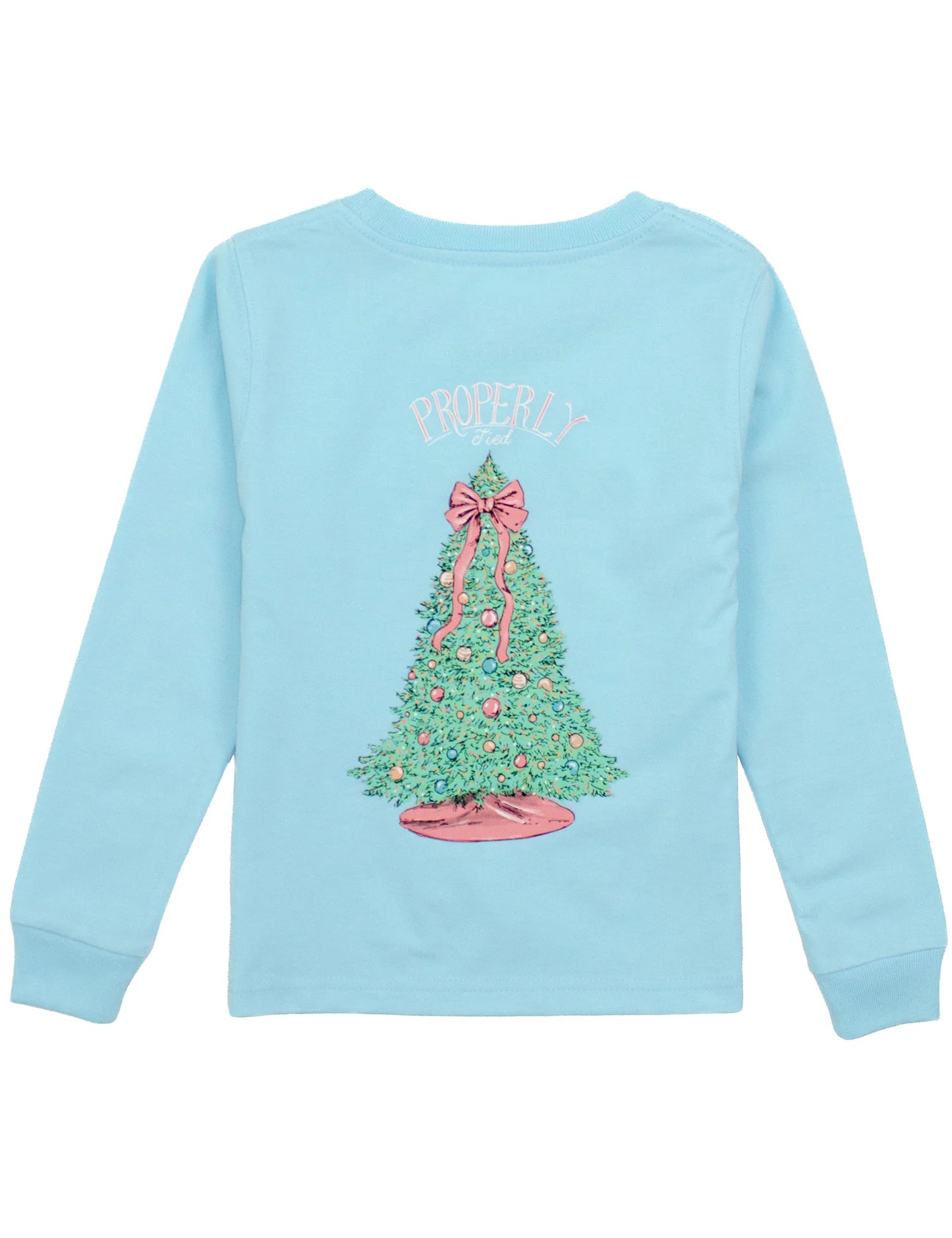 Properly Tied- Girls Merry and Bright LS- Powder Blue