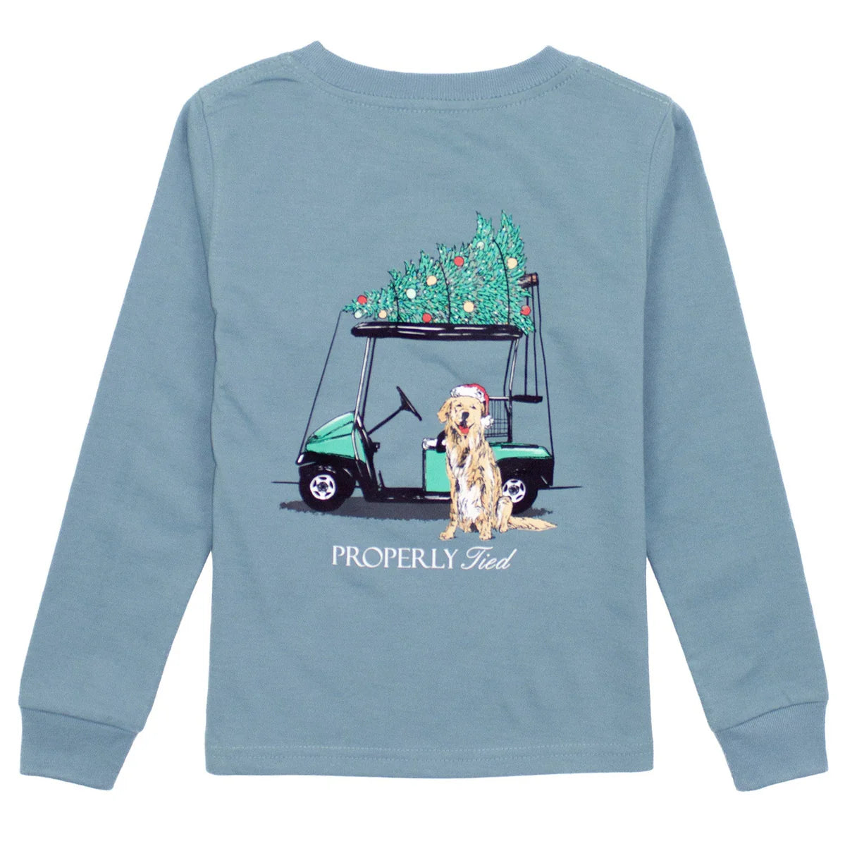 Properly Tied- Boys Santa’s Caddy LS- Steel Blue