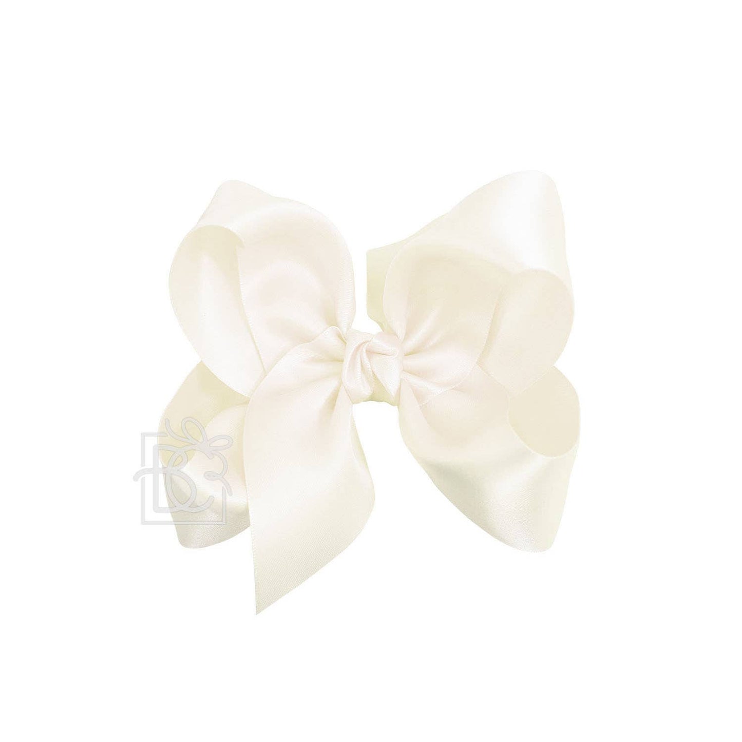 Beyond Creations, LLC - SATIN BOW ON CLIP: POWDER PINK / 5.5" Huge - 2.25" Ribbon on Alligator Clip