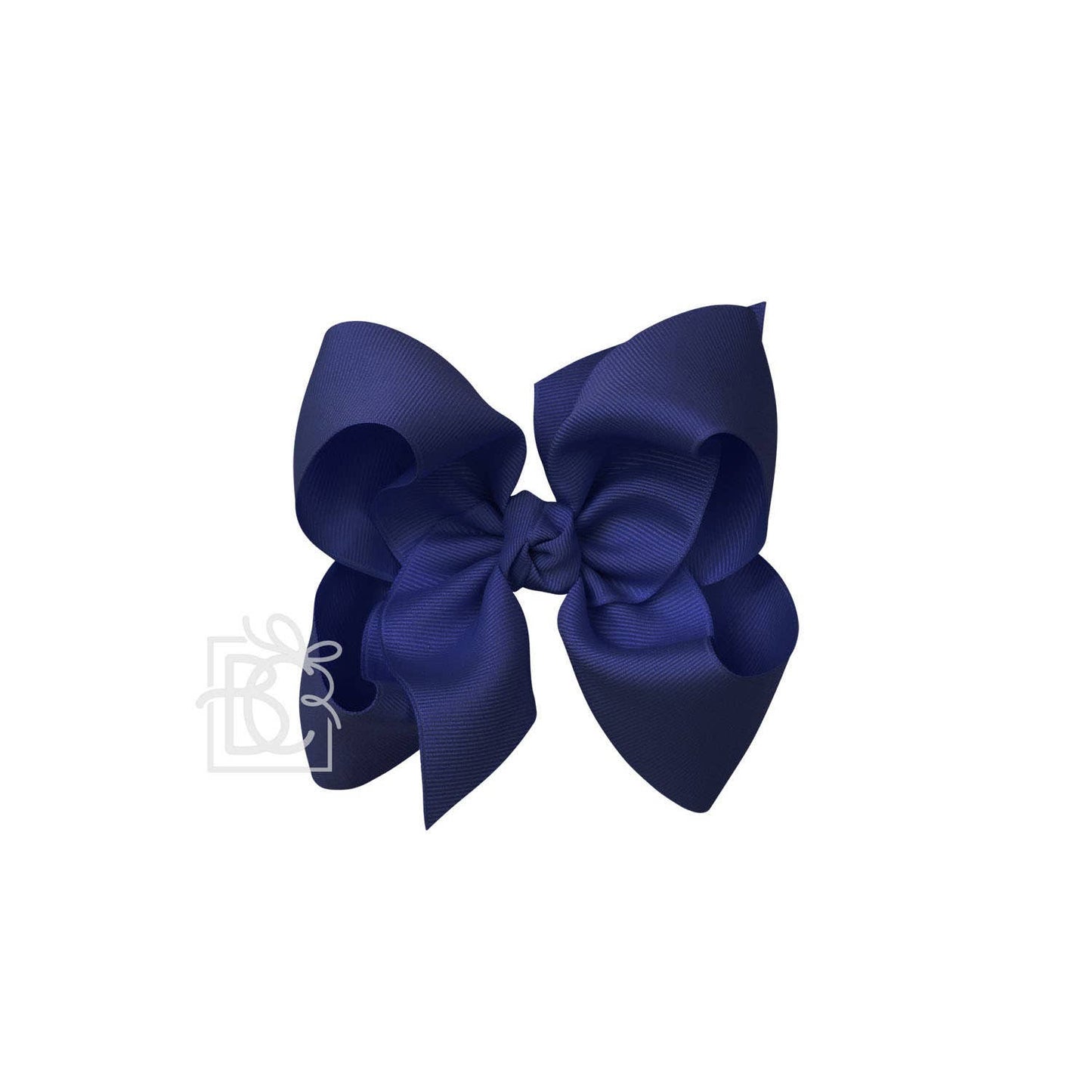 Beyond Creations, LLC - SIGNATURE GROSGRAIN BOW ON CLIP: 5.5" Huge - 2.25" Ribbon on Alligator Clip / NAVY