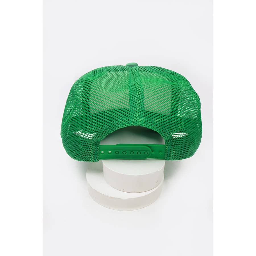 Love and Repeat - Classic Foam Solid Two Tone Trucker Hat: GREEN / ONE