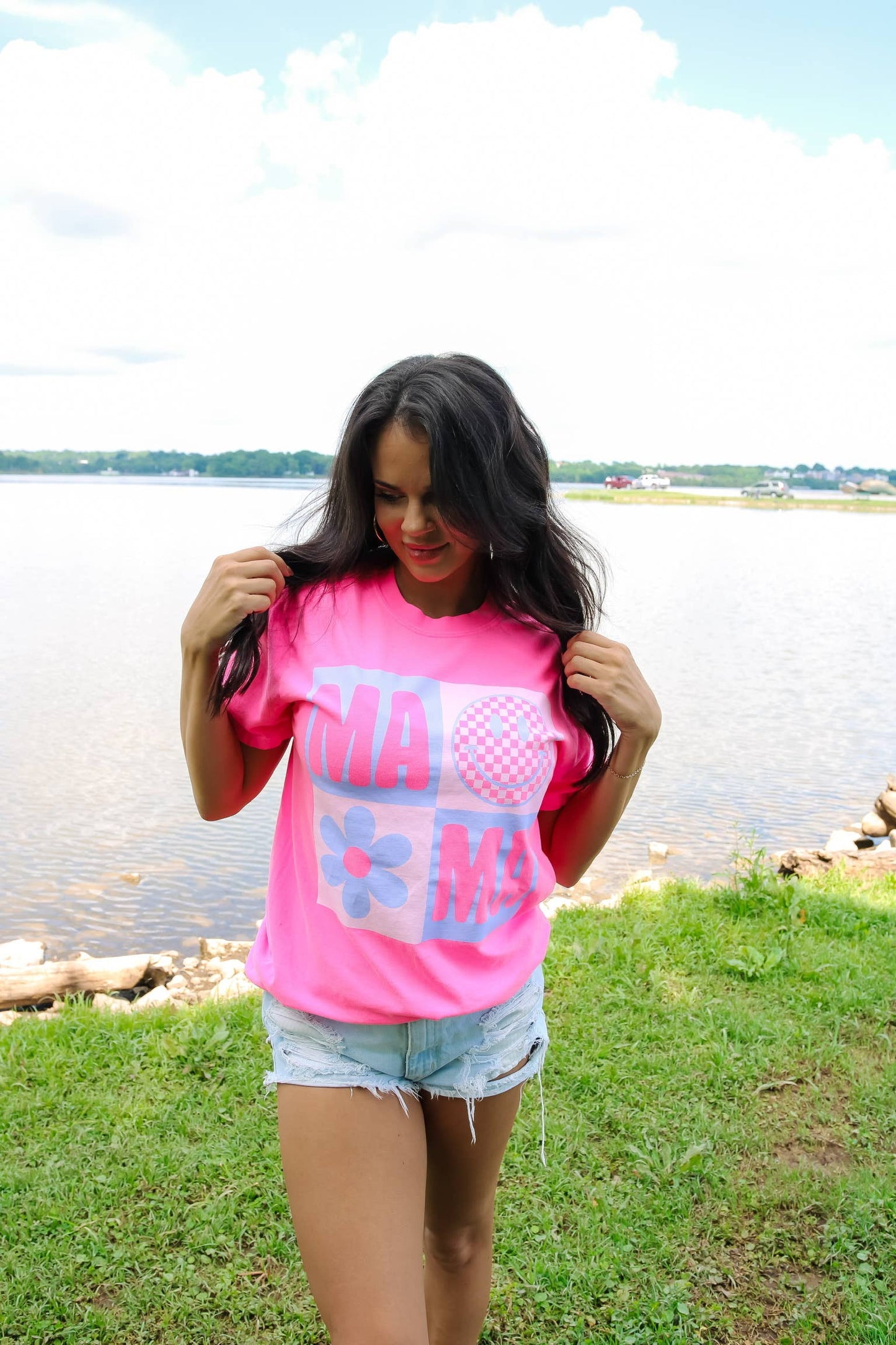 Small Town Society Apparel Co. - Mama | Summer | Neon Pink | Short Sleeve