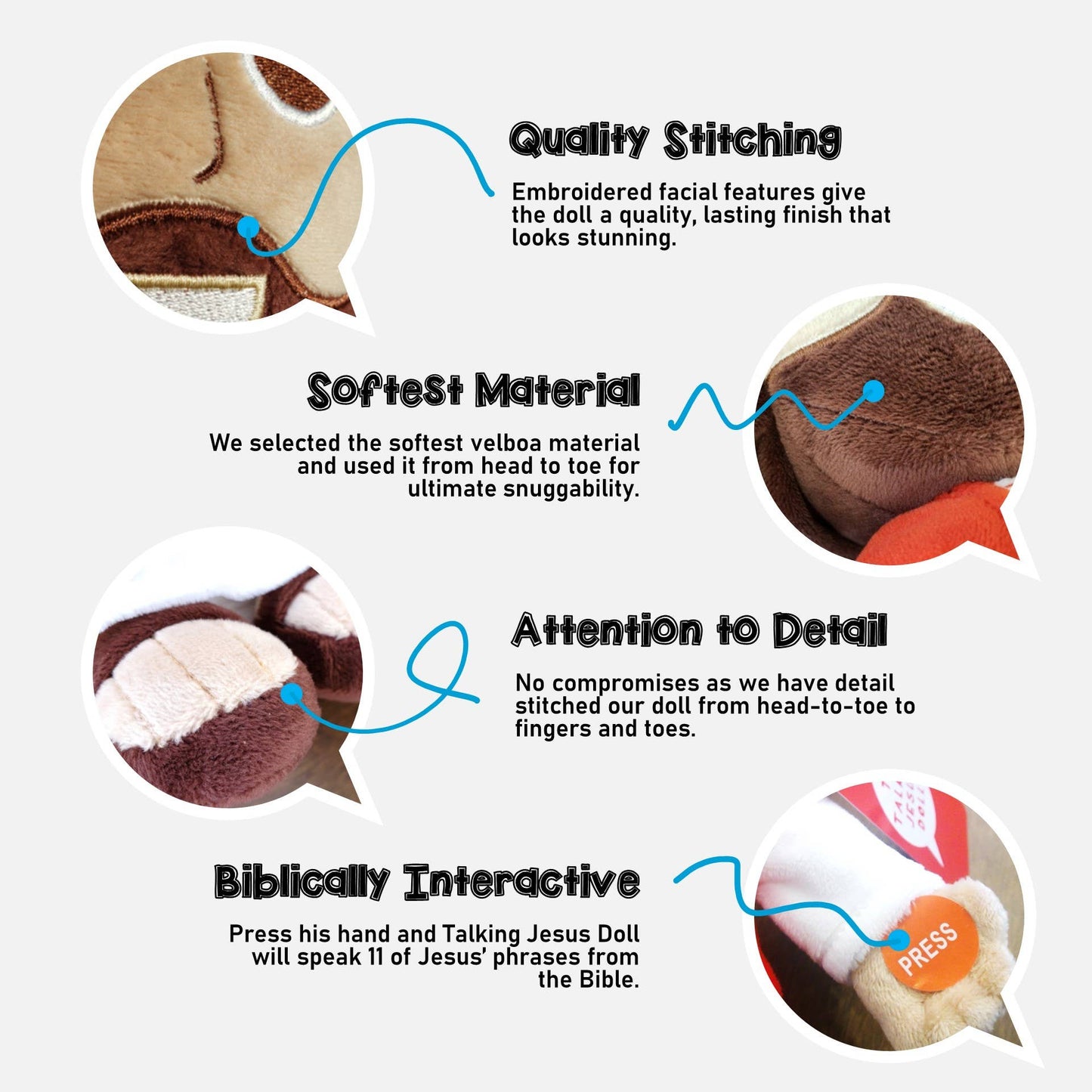 Jesusdoll - The Talking Jesus Doll - Plush Toy Speaks 10 Bible Verses