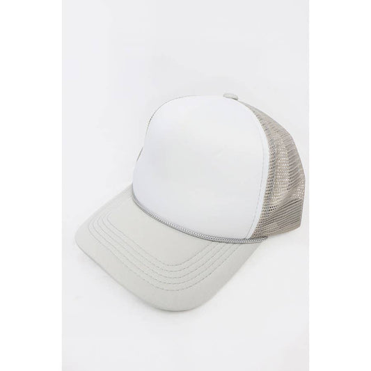 Love and Repeat - Classic Foam Dark Shades Trucker Hat: LIGHT GRAY / ONE